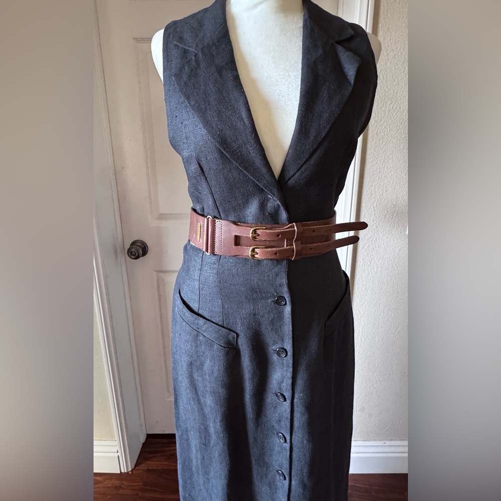 Ralp Lauren leather wide saddle  belt - Picture 12 of 12